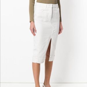 Erika Cavallini Front Slit Denim Skirt